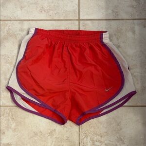 Nike Women's Red and Purple Athletic Shorts
